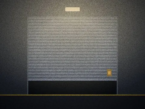 Photo of the unlocked roll-up door at dock 3